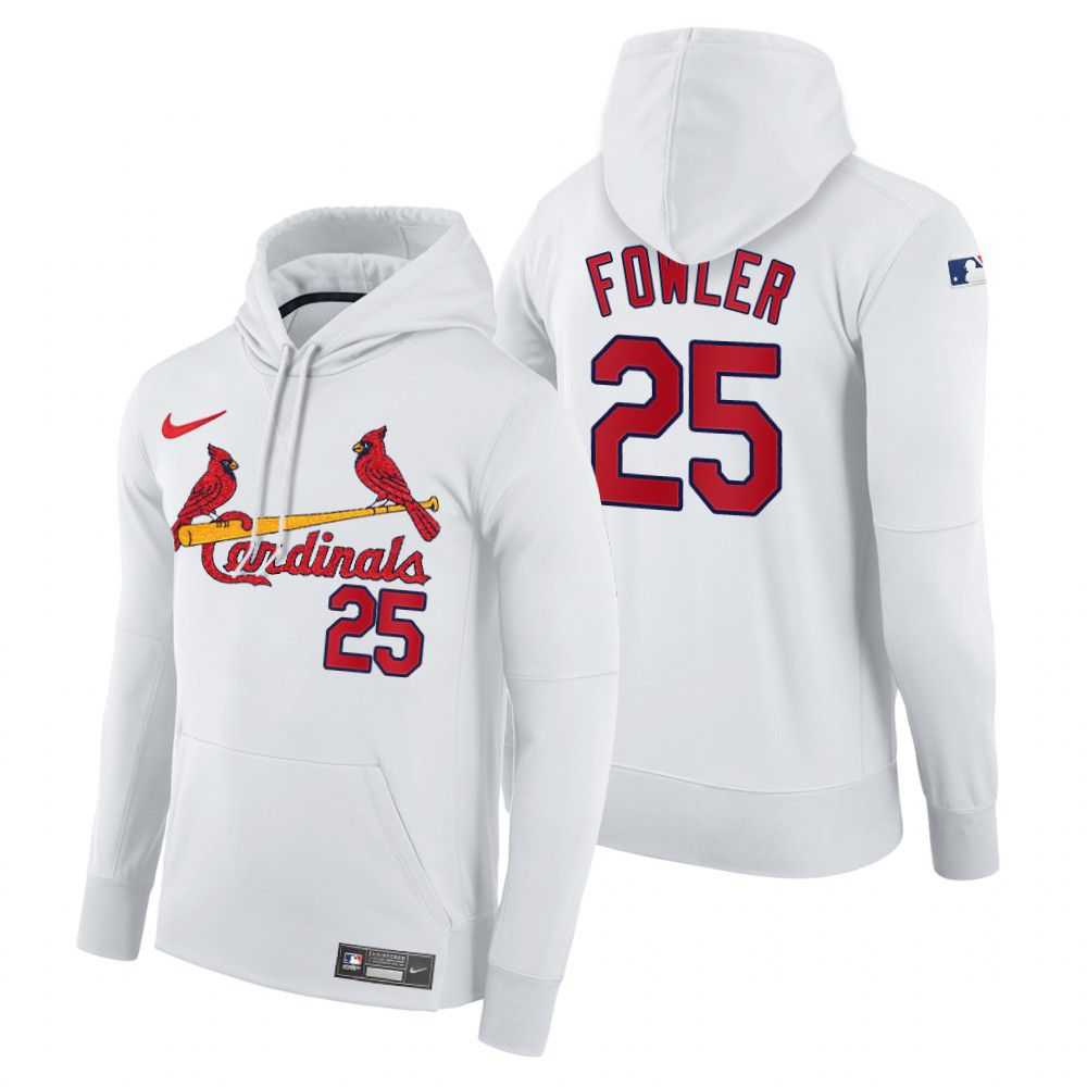 Men St.Louis Cardinals 25 Fowler white home hoodie 2021 MLB Nike Jerseys